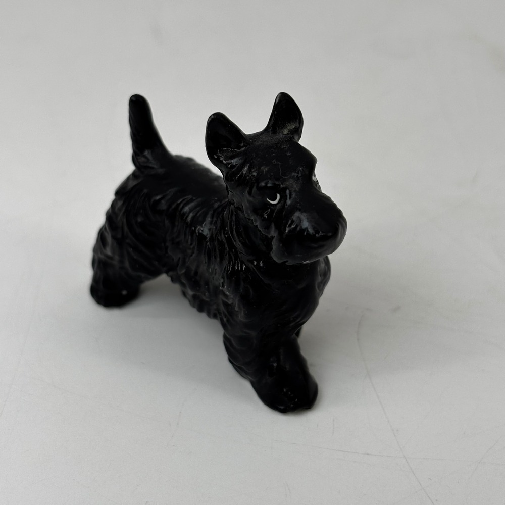 Vintage Miniature Black Ceramic Scottish Terrier Figurine Scottie Dog 2 Inch